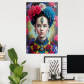 Stijlvolle prinses met tartanen outfit poster (Thuiskantoor)