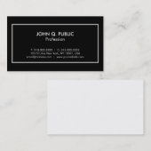 Stijlvolle Professional Elegant Zwart Wit Modern Visitekaartje (Voorkant / Achterkant)