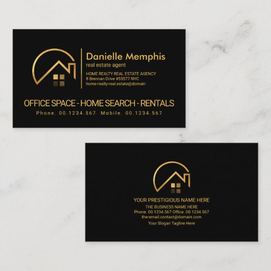 Stijlvolle Professional Gold Home Sun Afbeelding R Visitekaartje (Voorkant / Achterkant)