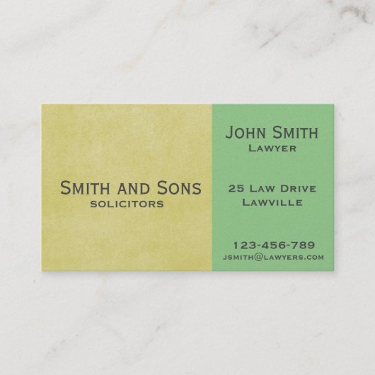 Stijlvolle professionele advocaat met twee toonkle visitekaartje (Voorkant)