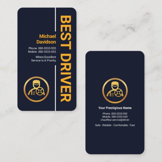 Stijlvolle professionele beste driver visitekaartje (Voorkant / Achterkant)