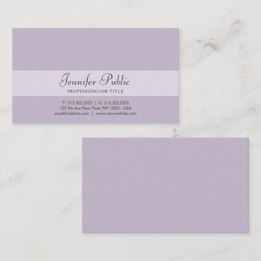 Stijlvolle Professionele Creatief Ontwerp Violet M Visitekaartje (Voorkant / Achterkant)