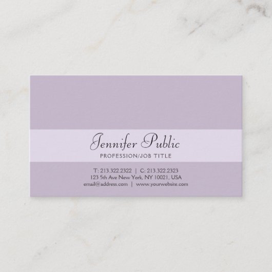 Stijlvolle Professionele Creatief Ontwerp Violet M Visitekaartje (Voorkant)