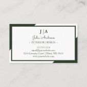 Stijlvolle Professionele Eenvoudige Monogram Minim Visitekaartje (Achterkant)