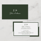 Stijlvolle Professionele Eenvoudige Monogram Minim Visitekaartje (Voorkant / Achterkant)