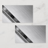 Stijlvolle, professionele, geborstelde metalen Vis Visitekaartje (Voorkant / Achterkant)