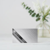 Stijlvolle, professionele, geborstelde metalen Vis Visitekaartje (Staand voorkant)