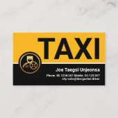 Stijlvolle professionele gele taxiauto visitekaartje (Voorkant)