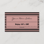 Stijlvolle professionele gestreepte Haarstylist 10 Kortingskaartje (Voorkant)