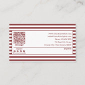 Stijlvolle professionele gestreepte kapsalon 10% kortingskaartje (Achterkant)