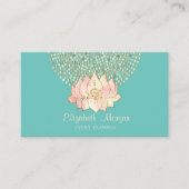 Stijlvolle professionele gouden Stippen Lotus Mint Visitekaartje (Voorkant)
