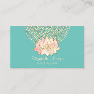 Stijlvolle professionele gouden Stippen Lotus Mint Visitekaartje