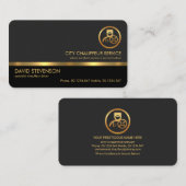 Stijlvolle, professionele, grijze Lagen Gold Line- Visitekaartje (Voorkant / Achterkant)