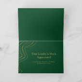 Stijlvolle Professionele Groene/Gouden Zaken Bedankkaart (Binnen)