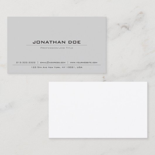 Stijlvolle Professionele Klassieke Elegante Slimme Visitekaartje (Voorkant / Achterkant)