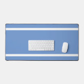 Stijlvolle professionele lichtblauwe witte randstr bureaumat (Keyboard & Muis)
