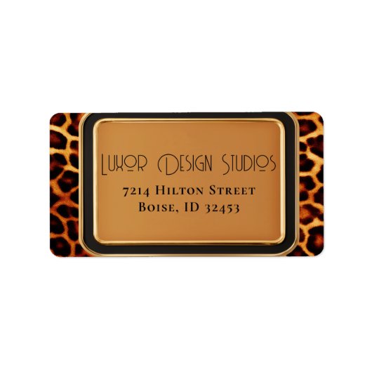 Stijlvolle professionele luipaard print etiket (Voorkant)