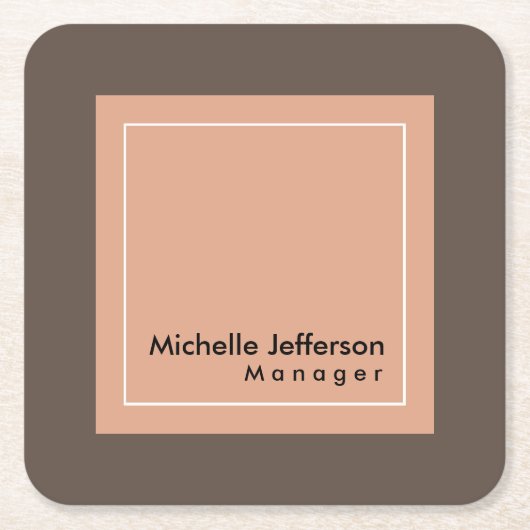 Stijlvolle professionele manager minimalistisch kartonnen onderzetters (Voorkant)