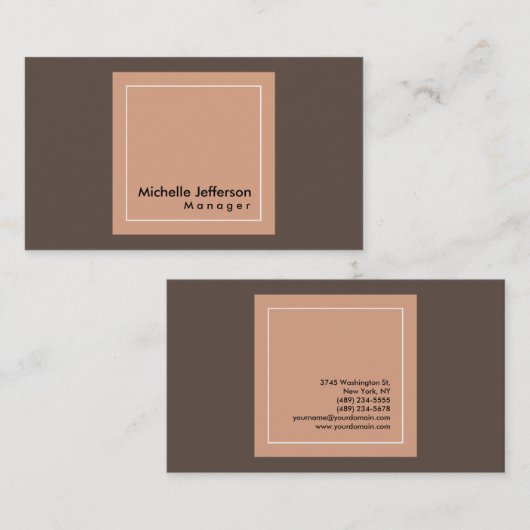Stijlvolle professionele manager minimalistisch visitekaartje (Voorkant / Achterkant)