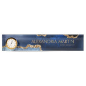 Stijlvolle professionele marine Blue Glitter Kanto Naambordje (Voorkant)