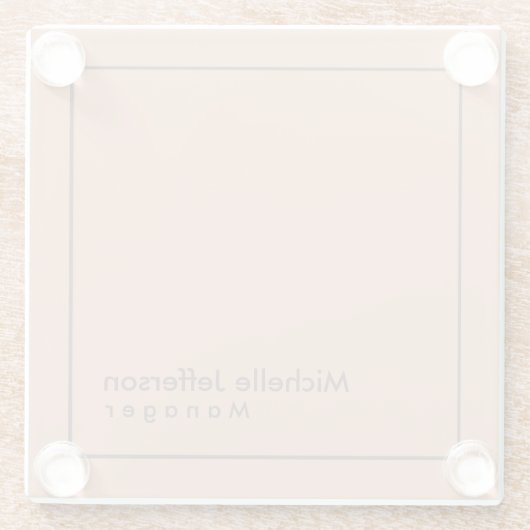 Stijlvolle professionele minimalist glazen onderzetter (Achterkant)