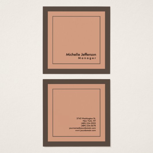 Stijlvolle professionele minimalistische profielka vierkante visitekaartjes (Voorkant /achterkant)