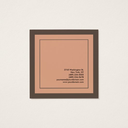 Stijlvolle professionele minimalistische profielka vierkante visitekaartjes (Achterkant)