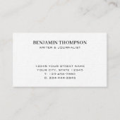 Stijlvolle professionele minimalistische typografi visitekaartje (Voorkant)