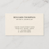 Stijlvolle professionele minimalistische typografi visitekaartje (Voorkant)