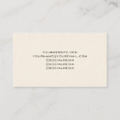 Stijlvolle professionele minimalistische typografi visitekaartje (Achterkant)