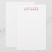 Stijlvolle Professionele Moderne Naam Briefpapier (Voorkant / Achterkant)