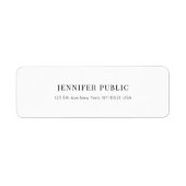 Stijlvolle professionele moderne witte Sjabloon Tr Etiket (Voorkant)