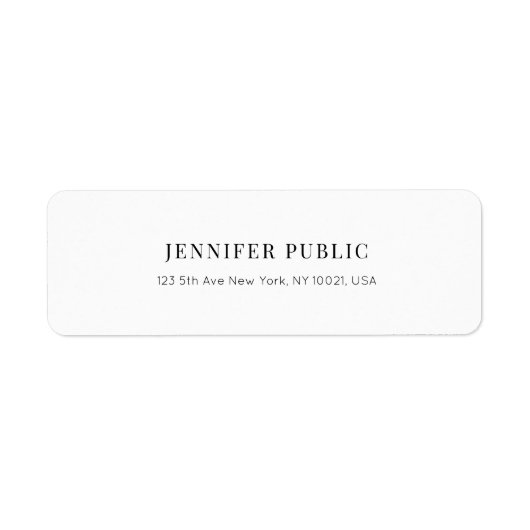 Stijlvolle professionele moderne witte Sjabloon Tr Etiket (Voorkant)