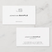 Stijlvolle professionele monogram chique witte vla visitekaartje (Voorkant / Achterkant)