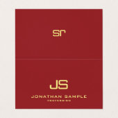 Stijlvolle Professionele Monogram Tent Vouw Modern Visitekaartje (Buitenkant ongevouwen)