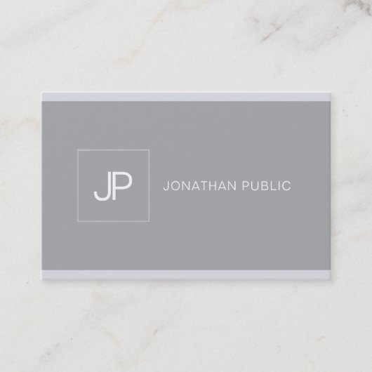 Stijlvolle, professionele monogram visitekaartje (Voorkant)