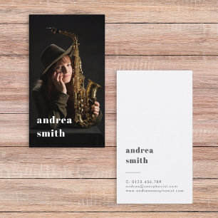 Stijlvolle professionele muzikant Foto Minimal Bla Visitekaartje
