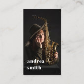 Stijlvolle professionele muzikant Foto Minimal Blu Visitekaartje (Voorkant)