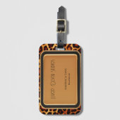 Stijlvolle professionele oer instinct luipaard pri bagagelabel (Voorkant (verticaal))