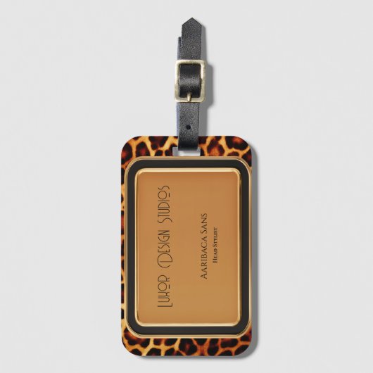 Stijlvolle professionele oer instinct luipaard pri bagagelabel (Voorkant (verticaal))