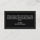 Stijlvolle professionele Real Estate Agent Visitekaartje (Achterkant)