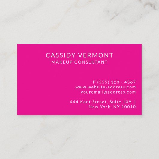 Stijlvolle professionele schoonheidsmake-up consul visitekaartje (Achterkant)