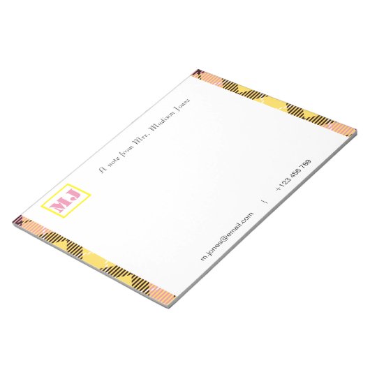 Stijlvolle professionele scriptnaam Monogram Tarta Notitieblok (Schuin)