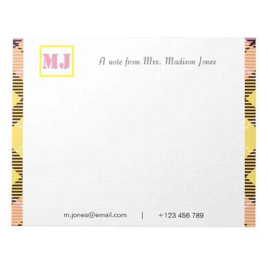 Stijlvolle professionele scriptnaam Monogram Tarta Notitieblok (Voorkant)