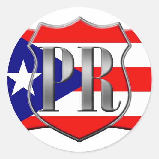 Stijlvolle Puerto Ricaanse vlag Ronde Sticker (Voorkant)