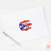 Stijlvolle Puerto Ricaanse vlag Ronde Sticker (Envelop)