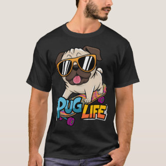 Stijlvolle Pug op Skateboard Grafisch Perfect voor T-shirt