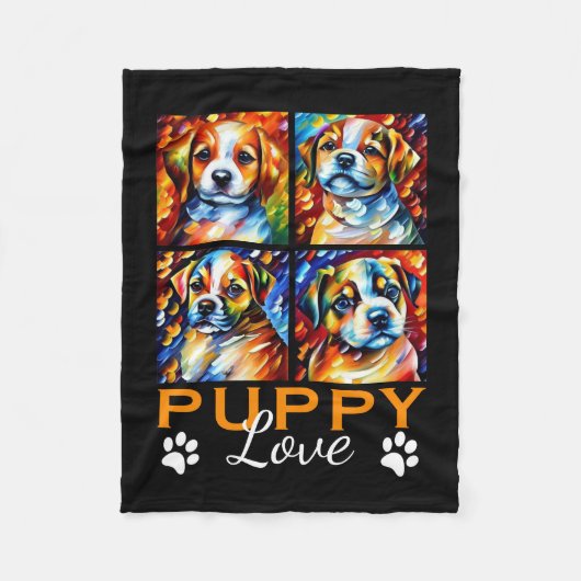 Stijlvolle Puppies Dog Fleece Blanket Deken (Voorkant)