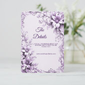 Stijlvolle Purple Flowers Detail Enclosure Kaart (Staand voorkant)