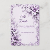 Stijlvolle Purple Flowers Detail Enclosure Kaart (Voorkant)